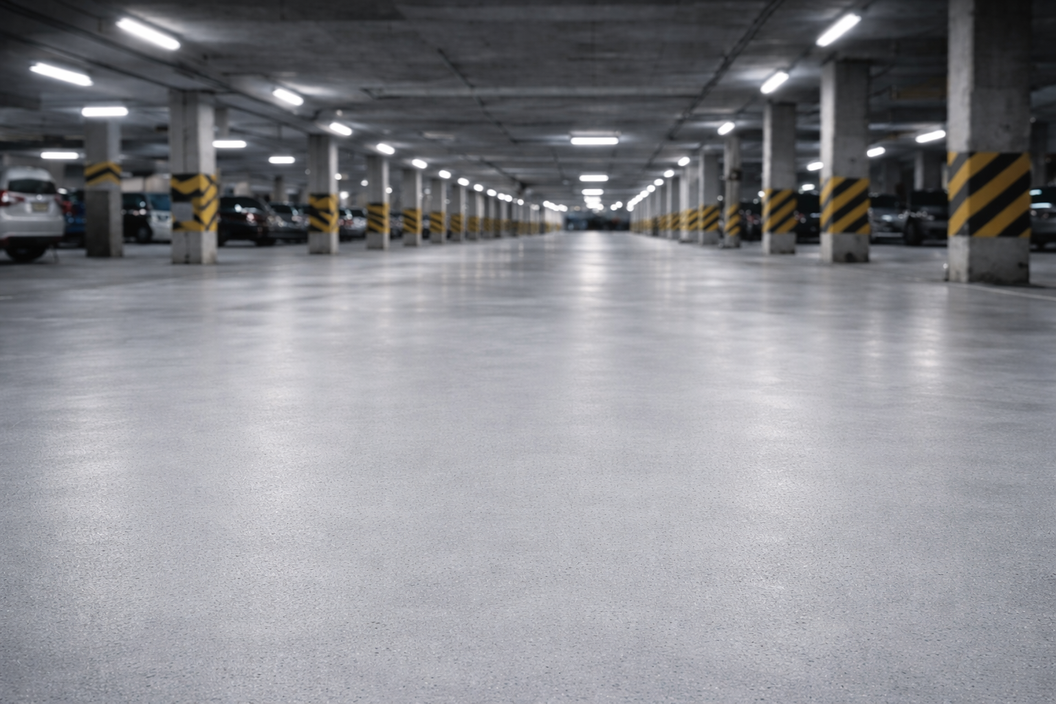 Parkirna tla v garažni hiši z industrijskim PUR premazom